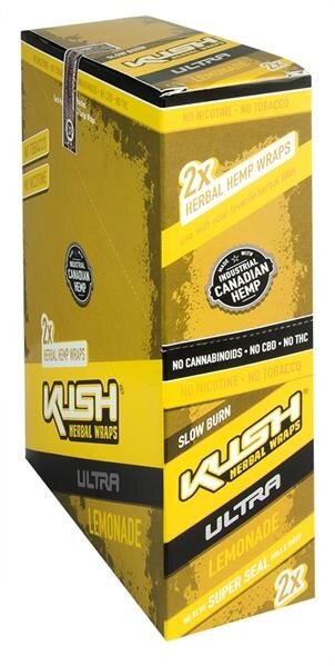 Kush Ultra Herbal Wraps, 2x 25erBox, YELLOW, Lemonade