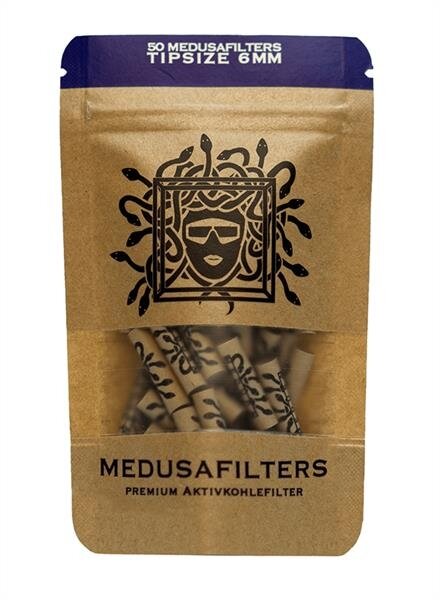 MEDUSA Violett edition Aktiv-Cellulose-Filter, ø6mm Aktivkohlefilter, 50er Beutel