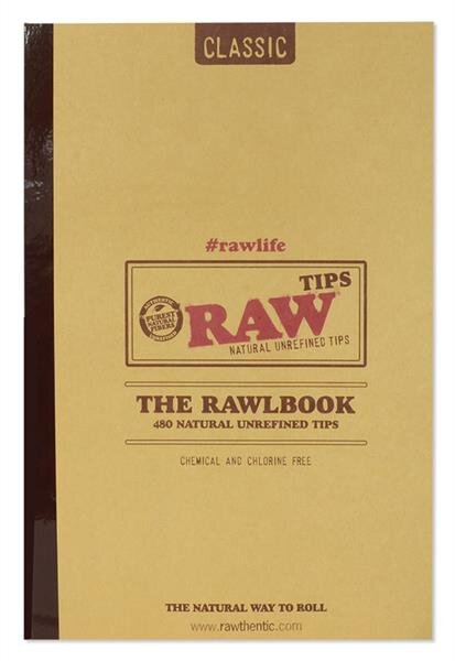 RAW Natural Unrefined Tips TheRAWLBOOK, hochformat. Buchmit 480 eingestanzten Tips