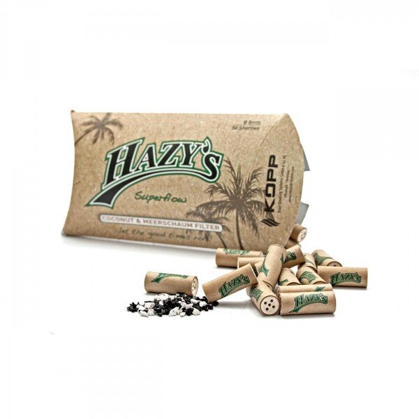 HAZYs Kokosnusskohle + Meerschaum Filter 50Filter L 21mm Ø 8mm