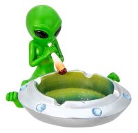 Aschenbecher "Alien mit Joint & UFO",...