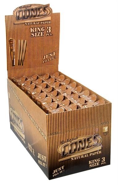 CONES KING SIZE NATURAL, Paper 3Pack Display