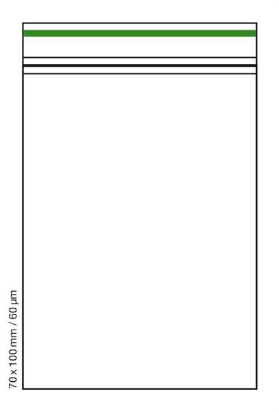 Druckverschlussbeutel /Tütchen, 90 µm, 80x60 VE100,GREEN LINE VE 100