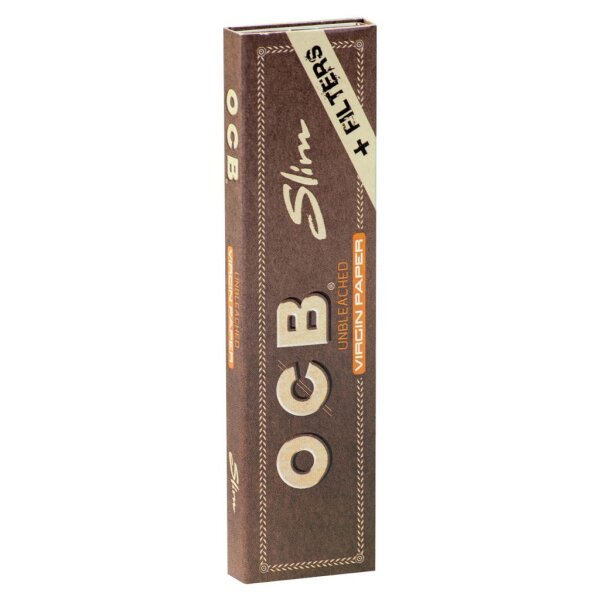 OCB Virgin King Size Papers+Tips Slim ungebleicht