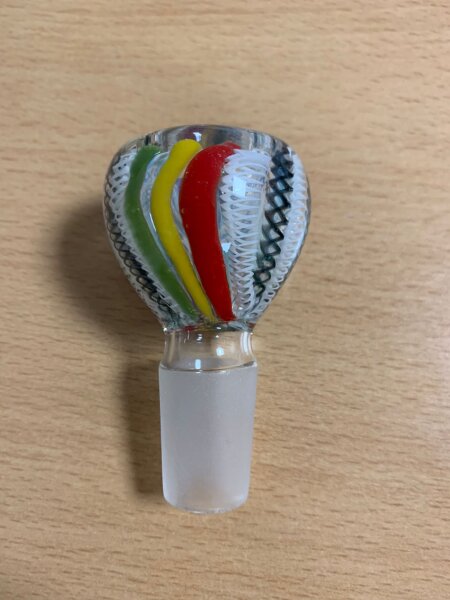 Bongkopf Glas Bunt  18,8mm