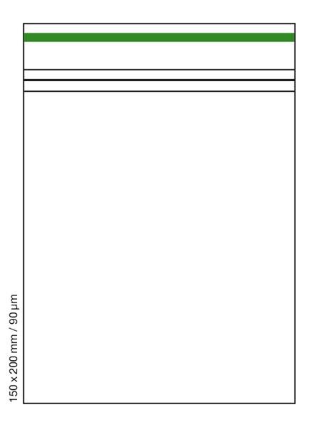 Druckverschlussbeutel, 90µm, 150x200mm, GREEN LINE, *VE100*