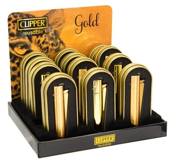 Clipper Feuerzeug Metall Gold