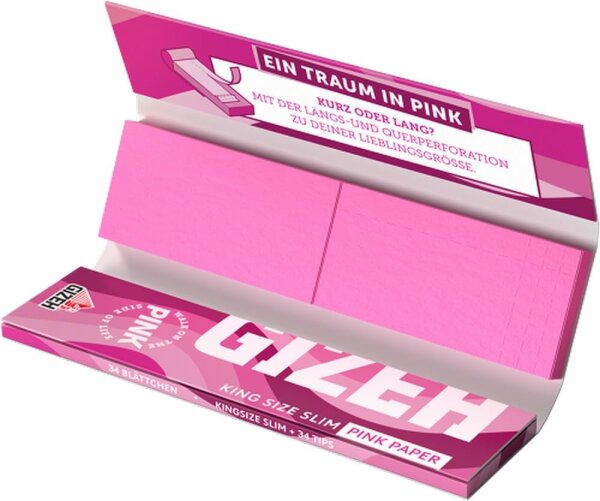 GIZEH PINK King Size Slim mit Tips