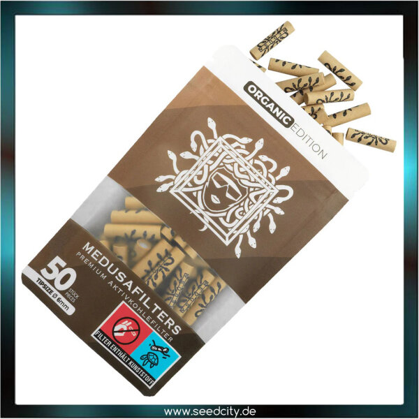 MEDUSA Organic Aktiv-Cellulose-Filter, ø6mm Aktivkohlefilter, 50er Beutel