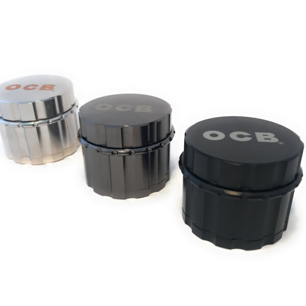 OCB Premium Aluminium Grinder – Schwarz, 4‑teilig, magnetischer Verschluss