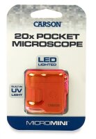 Mikroskop Carson MM-280 Micro Mini mit Schlüsselanhänger orange