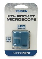 Mikroskop Carson MM-280 Micro Mini mit Schlüsselanhänger blau