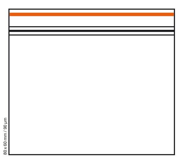 Druckverschlussbeutel, 90µm, 60x80mm, ORANGE LINE, VE100