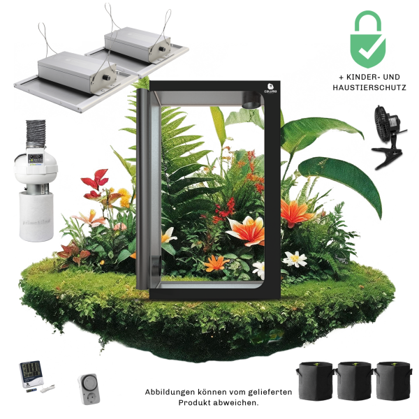 Caluma Growset Ambient 120x60 2x 150WattLED | Prima Klima Abluftsystem 400 m³/h